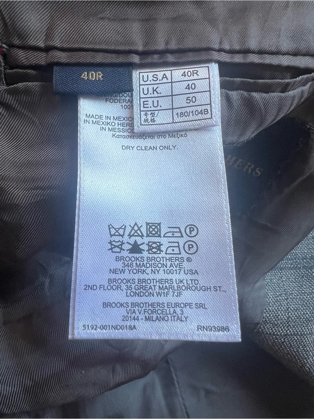 Brooks Brothers Regent Men's Gray Windowpane Plaid Blazer Sport Coat Jacket 40R